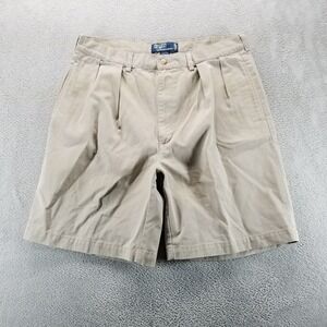 Polo Ralph Lauren Shorts Mens 36 Tan Tyler Chinos Pleated 8" Bermuda Preppy